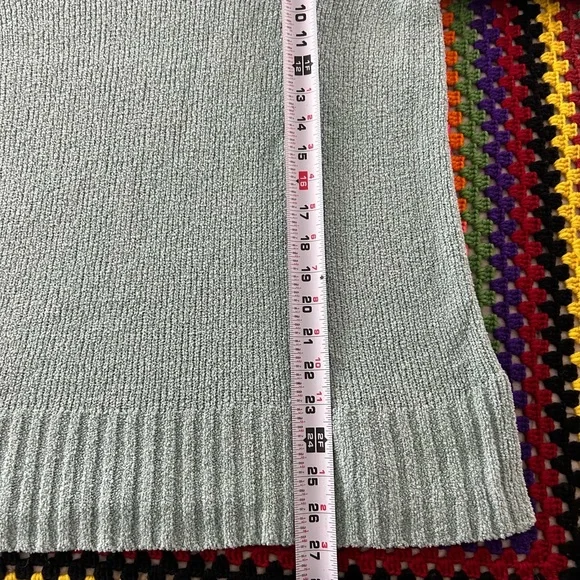 Vintage Y2K Chenille Pastel Soft Ribbed Knit Mockneck Tunic Sweater Craz… - Picture 12 of 15